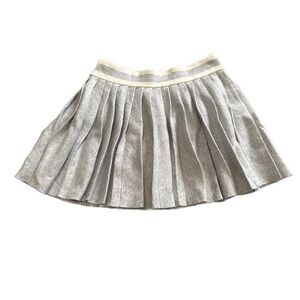 Aerie Wool Blend Knit Pleated Skirt Gray White Small NWT